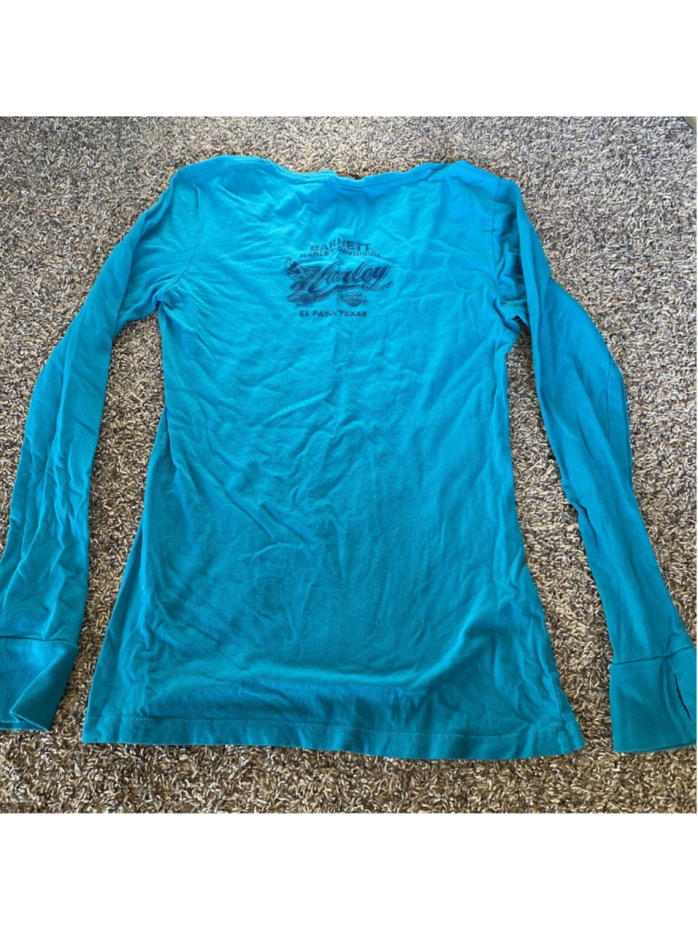 Harley Davidson Womens T-Shirt Blue Long Sleeve 100%Cotton El Paso, Texas Small - Picture 4 of 5